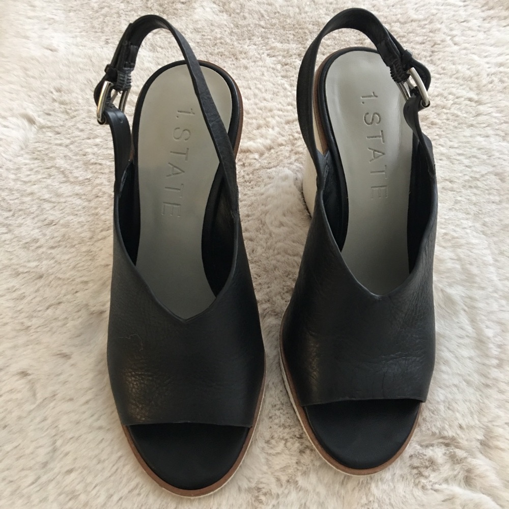1. State Genna Wedge Slingback Peep Toe Heels